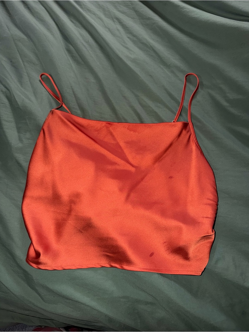 forever 21 orange cowl neck crop top